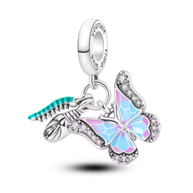 Conta em Prata 925, 3 Fases da Borboleta