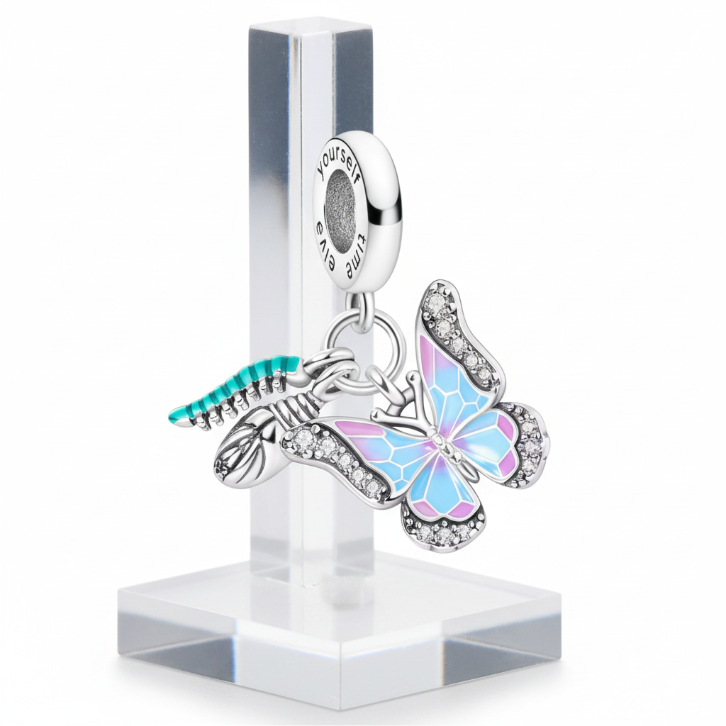 Conta em Prata 925, 3 Fases da Borboleta