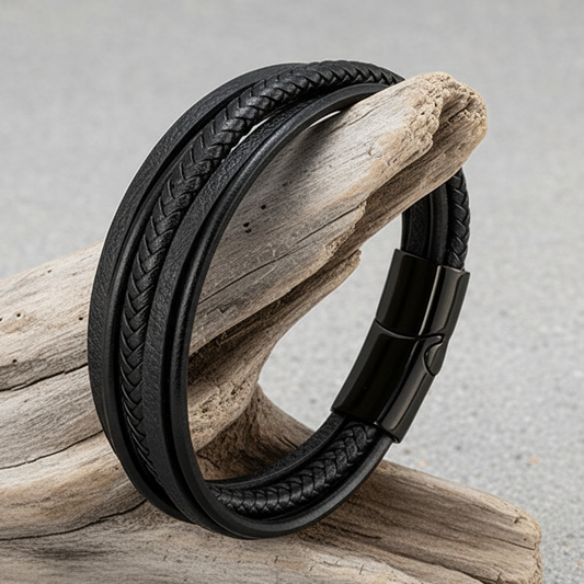 Multi-Layer Black Edition Bracelet – Tactical Sophistication on Your Wrist