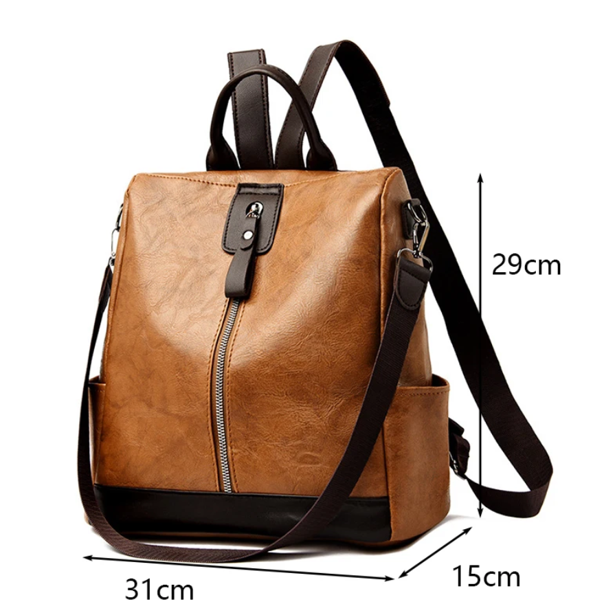 Mochila Antirroubo Security Luxe – Pele PU Vintage e Resistente