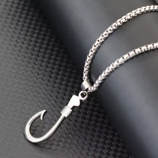 Colar de Homem em Aço Inoxidável, Anzol