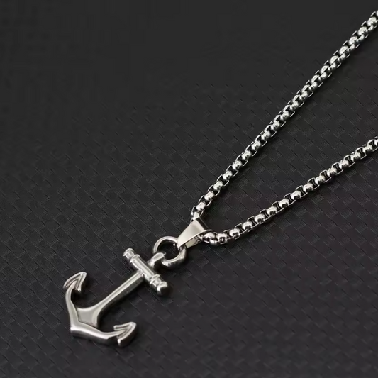 Colar de Homem em Aço Inoxidável, Âncora Náutica
