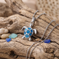 Colar em Aço Inoxidável Tartaruga Deep Silver Blue – Coleção Mar e Vida