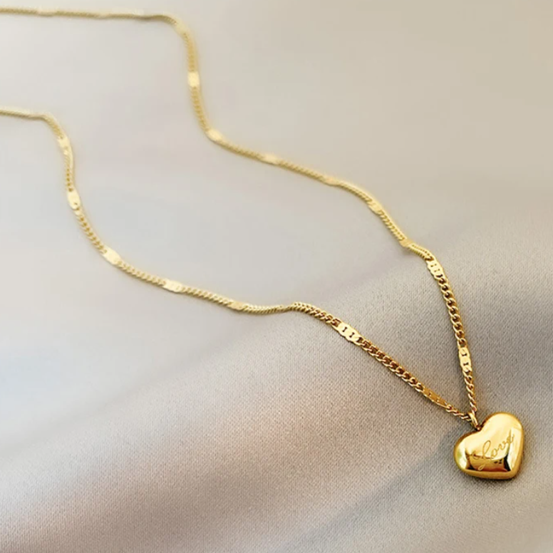 Collier en Acier Inoxydable 316L - « Love Heart »
