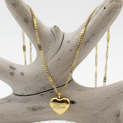 Colar em Aço Inoxidável 316L - "Love Heart"