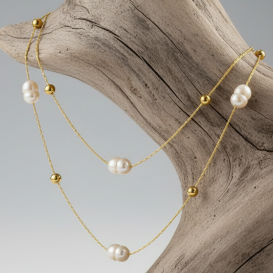 Colar Heritage – Pérolas de Água Doce e Aço Cirúrgico