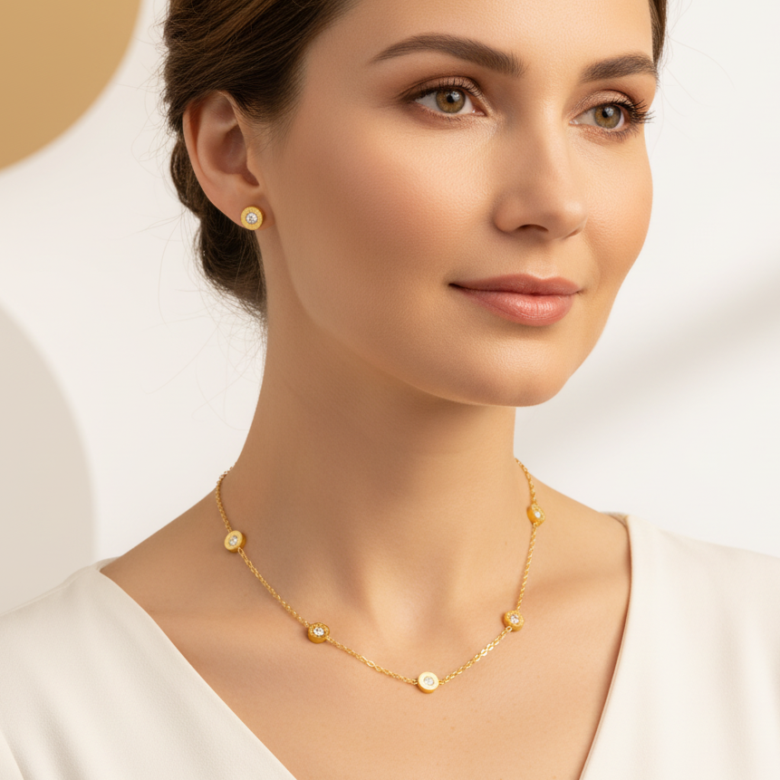 Conjunto Roman Luxury em Aço 316L – A Elegância Clássica no Seu Look
