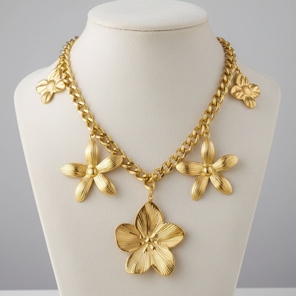 Collier Golden Garden Maxi – Acier inoxydable plaqué or 18 carats