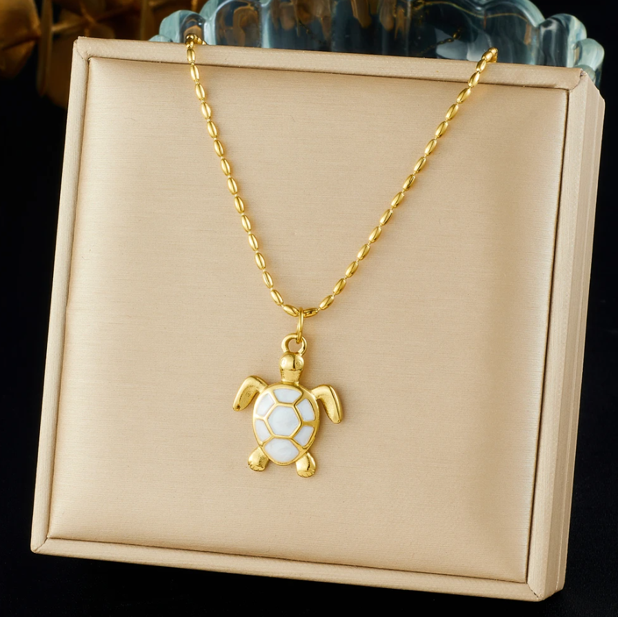 Colar de Senhora em Aço Inoxidável ,Tartaruga Marinha
