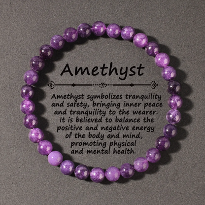 Pulseira de Ametista Natural 8MM – Serenidade e Equilíbrio Interior