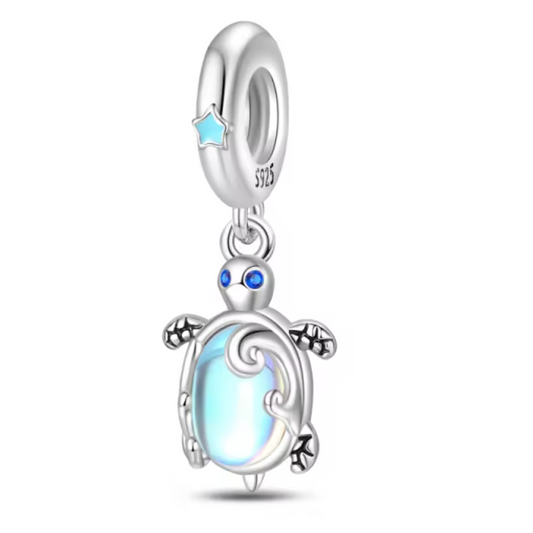 Conta em Prata 925, Tartaruga Brilha no Escuro