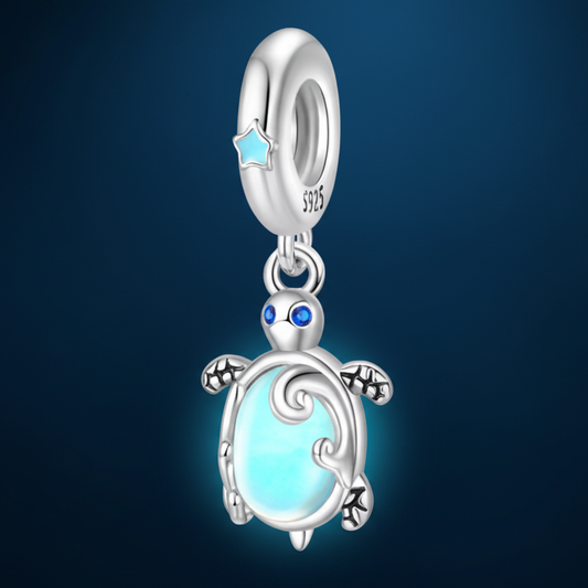 Conta em Prata 925, Tartaruga Brilha no Escuro