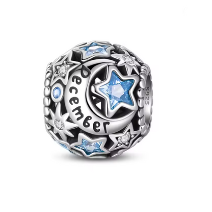 Conta em Prata 925, Estrela e Lua do Mês de Aniversário