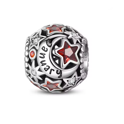 Conta em Prata 925, Estrela e Lua do Mês de Aniversário