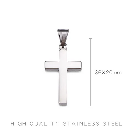 Pigente Cruz em Aço Inoxidável Polido