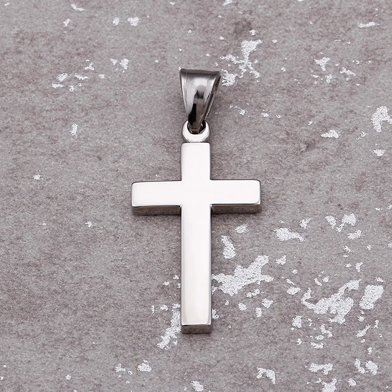 Pigente Cruz em Aço Inoxidável Polido