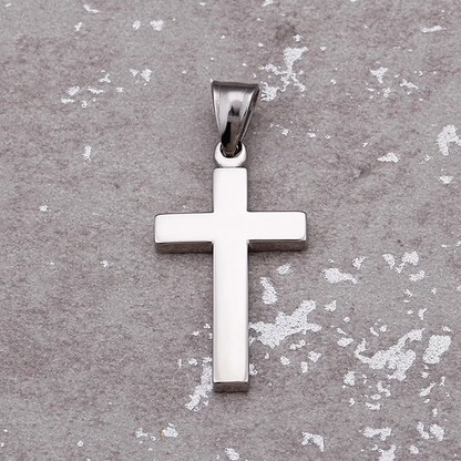 Pigente Cruz em Aço Inoxidável Polido