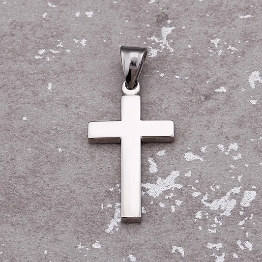 Pigente Cruz em Aço Inoxidável Polido