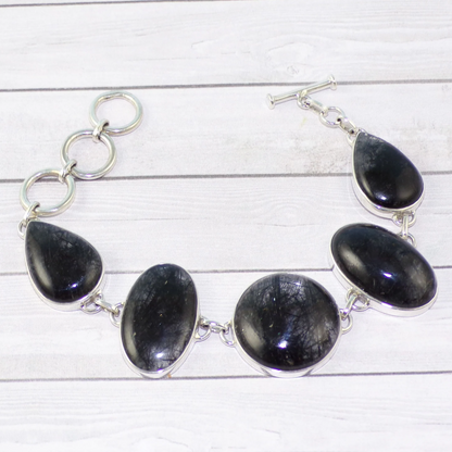 Bracelet pour femme en argent 925, pinolite