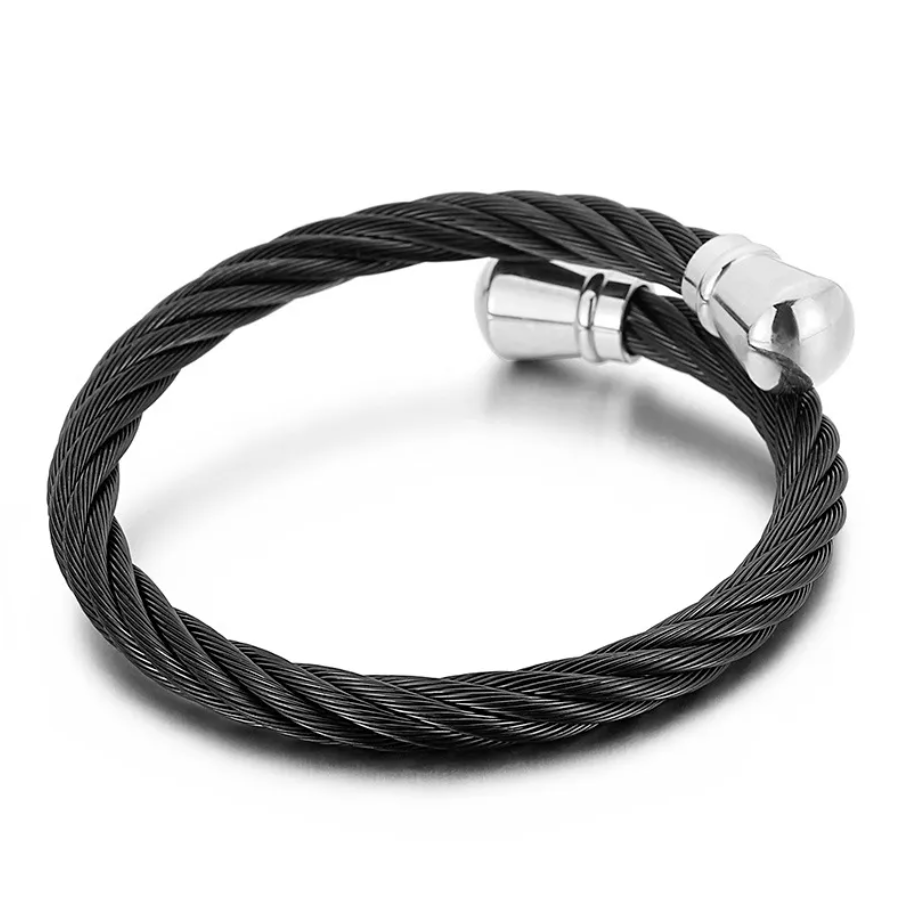 Pulseira com Corrente em Aço Inoxidável Ajustável