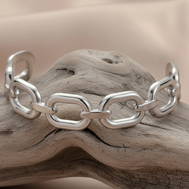 Bracelet pour femme en acier inoxydable 316L, maillons carrés