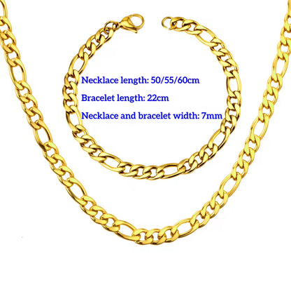 Conjunto de Homem, Colar e Pulseira em Aço Inoxidável