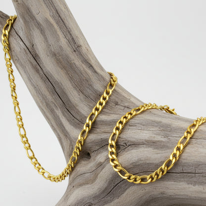 Ensemble pour Homme, Collier et Bracelet en Acier Inoxydable
