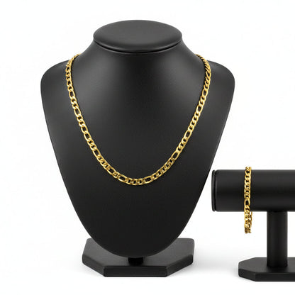 Ensemble pour Homme, Collier et Bracelet en Acier Inoxydable