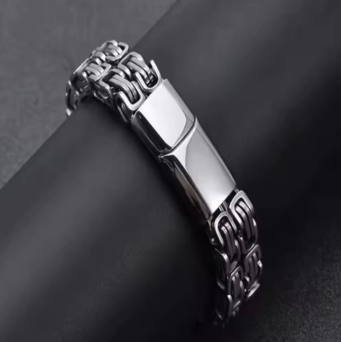 Pulseira de Homem Dupla em Aço Inoxidável e Titânio, 12mm