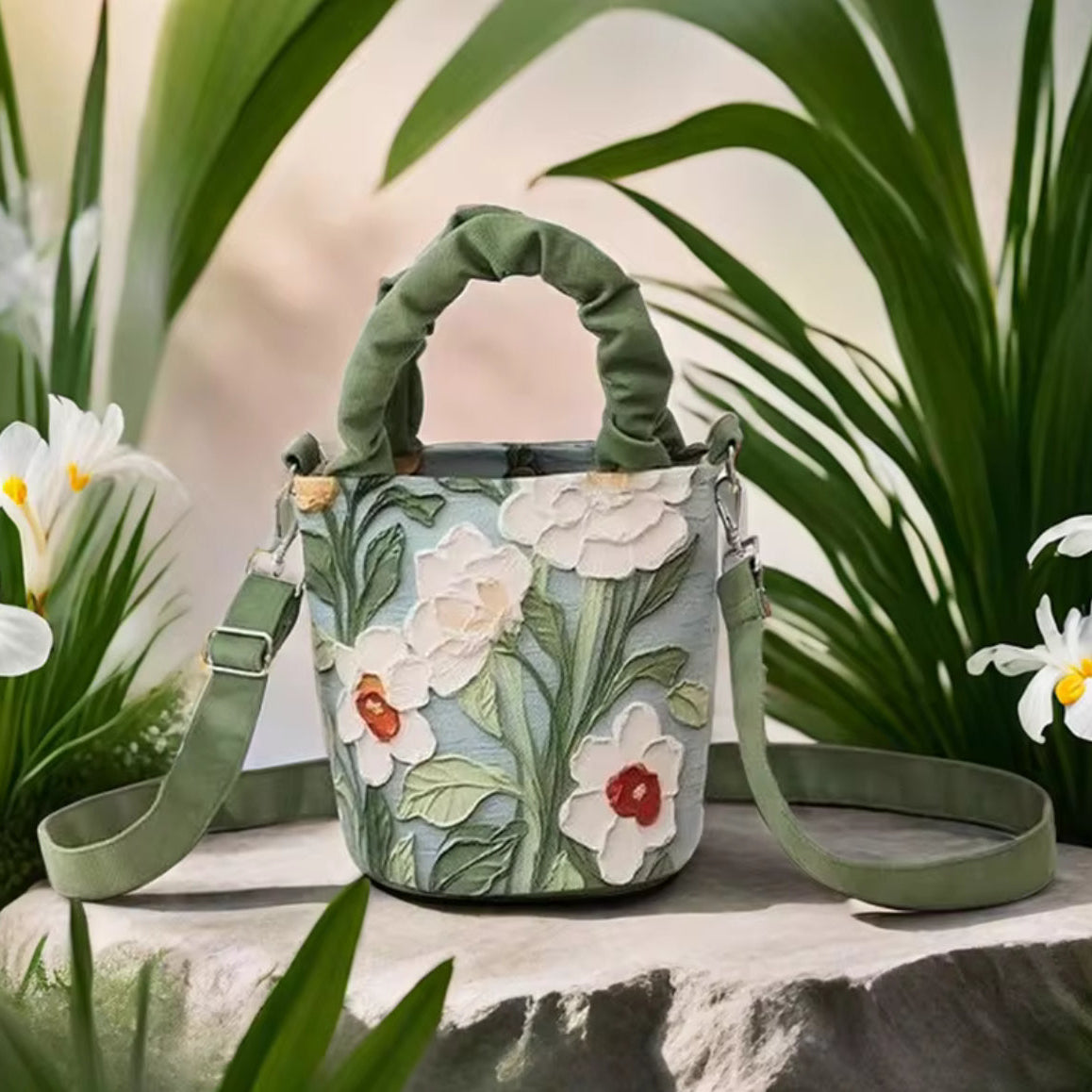 Bolsa de Senhora, Pintura a Óleo, Crossbody em Poliéster