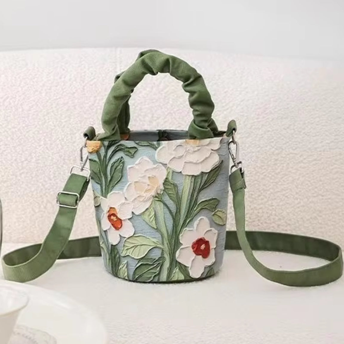 Bolsa de Senhora, Pintura a Óleo, Crossbody em Poliéster