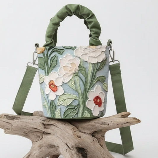 Mala Bucket Floral Art - Leve uma Obra de Arte ao Ombro