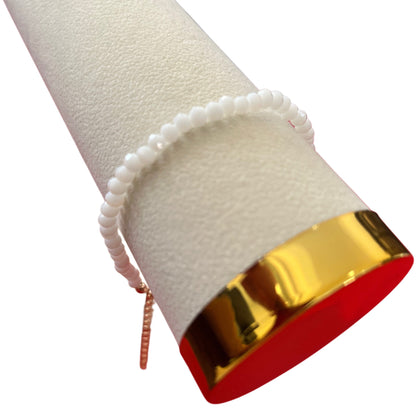 Pulseira de Senhora em Fantasia, Missangas Brancas