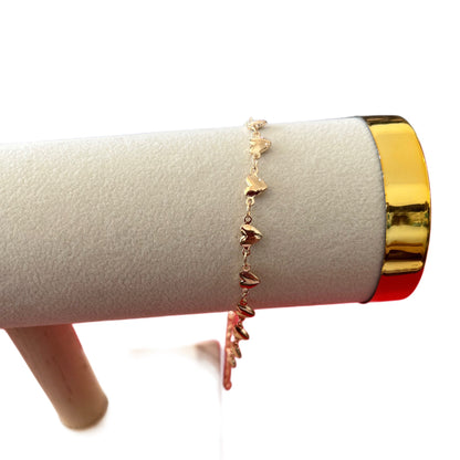 Pulseira de Senhora em Fantasia, Corações Dourados