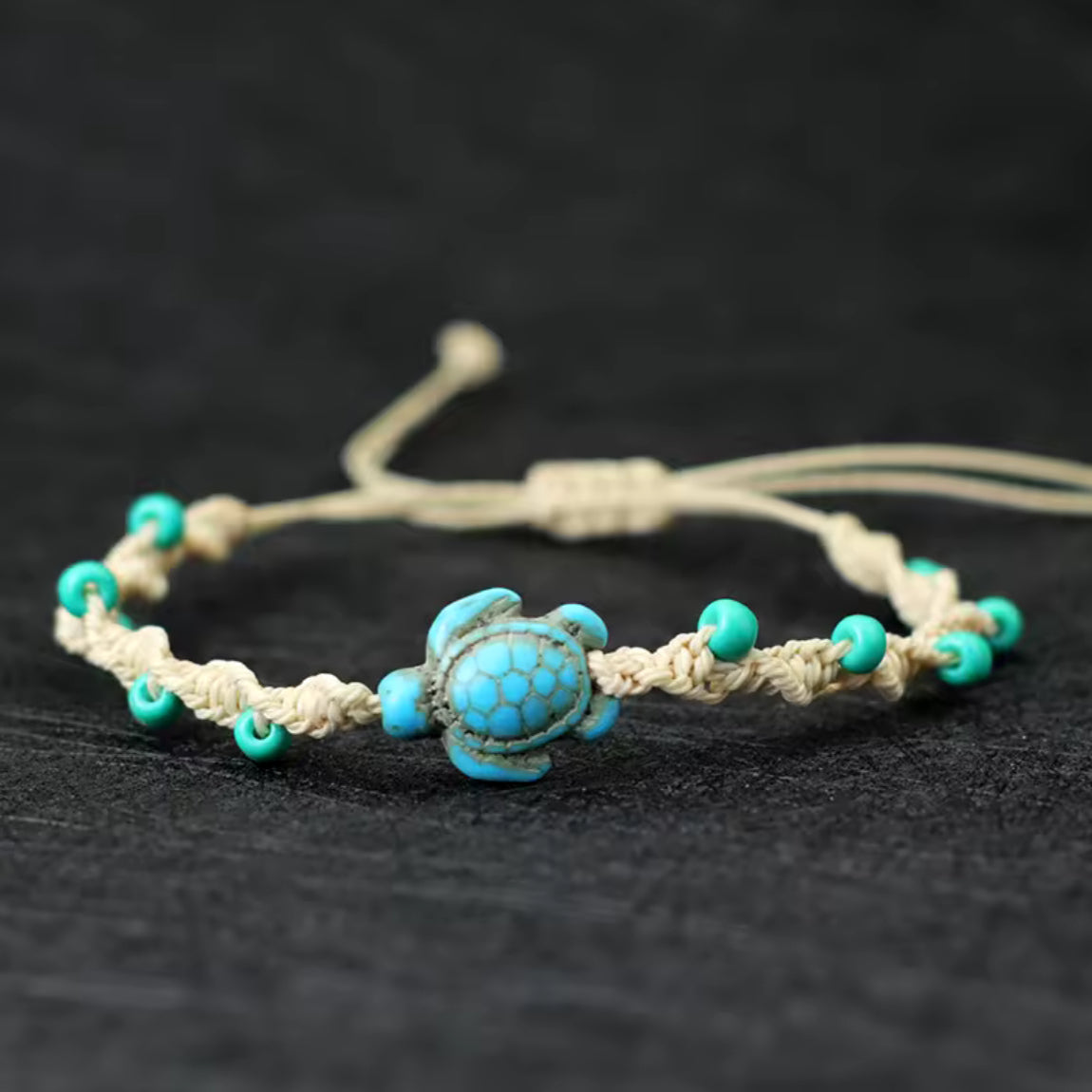 Pulseira de Senhora em corda trançada, Tartaruga