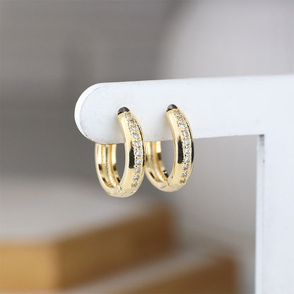 Argolas Pequenas em Ouro Laminado 18k com Topázio