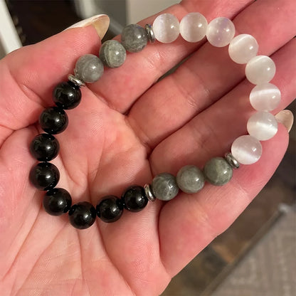 Pulseira Escudo de Proteção – A Sinergia da Turmalina, Labradorita e Selenite