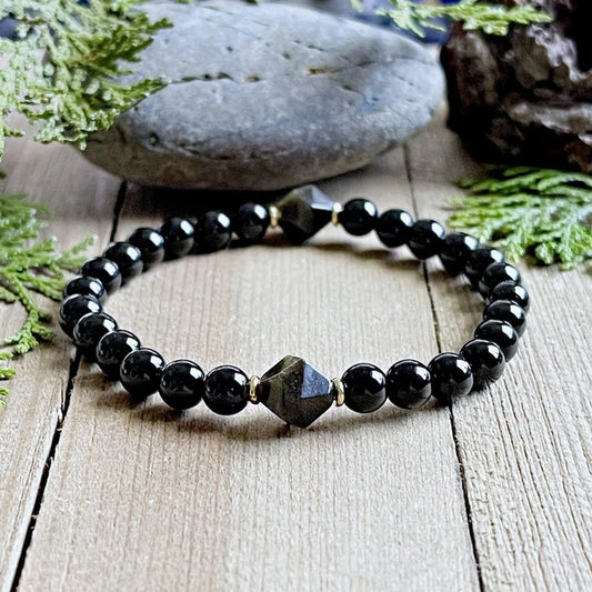 Pulseira "Escudo de Obsidiana" – Força, Foco e Proteção Absoluta