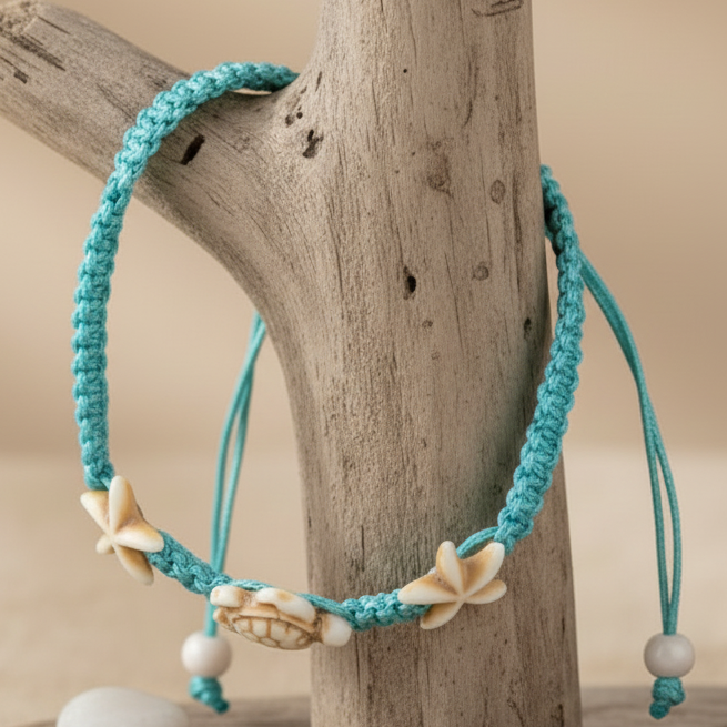 Tornozeleira Boho Tartaruga – O Acessório Indispensável