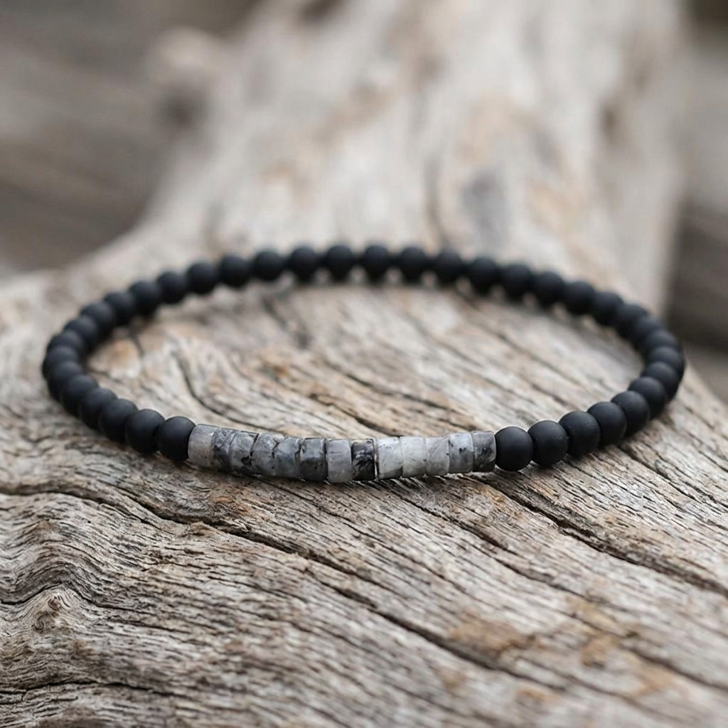 Bracelet avec pierres onyx mélangées