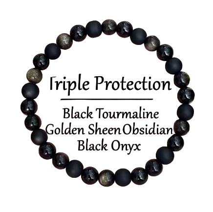 Pulseira Pedras Natural - Triple Protection