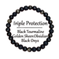 Pulseira Pedras Natural - Triple Protection