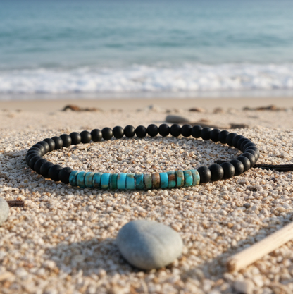 Pulseira "Deep Ocean" em Ónix Negro e Pedra Imperador – Elegância Natural