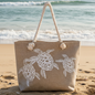 Saco de Praia "Sand & Turtles" – Estilo Rústico e Sofisticação Natural