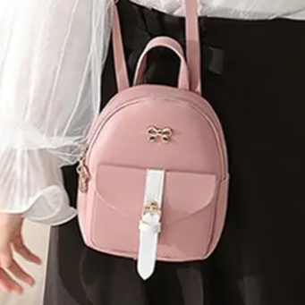 Petit sac à dos rose avec nœud