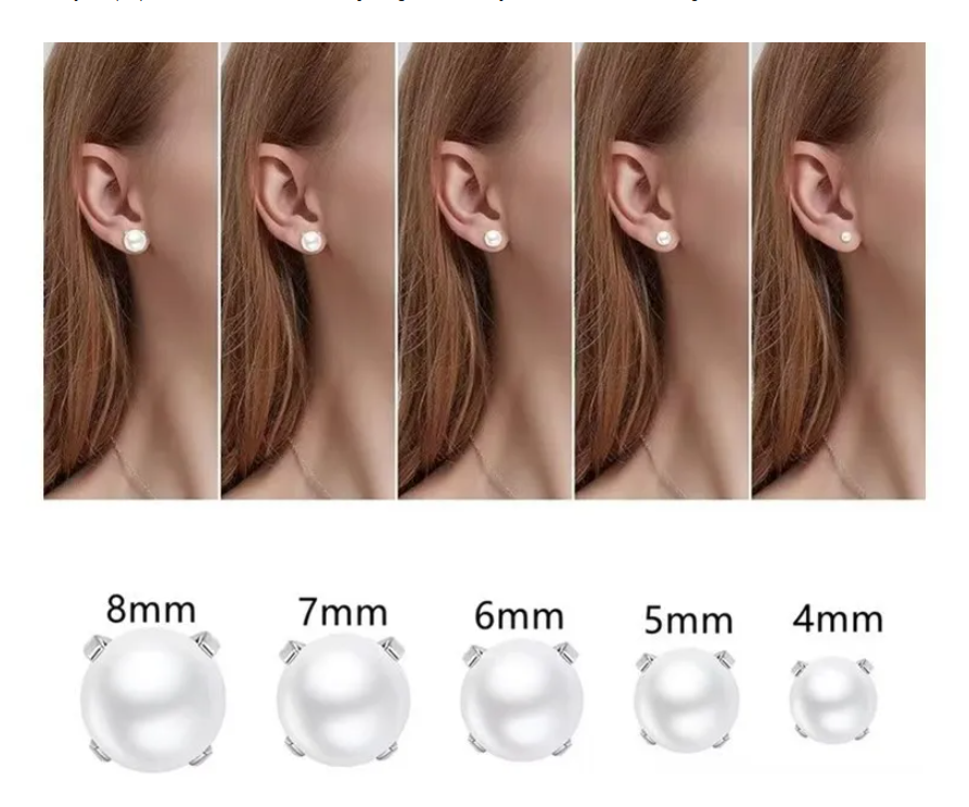Stainless Steel Pearl Stud Earrings – Anti-Loss Screw Back