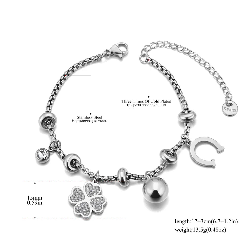 Bracelet Breloques Édition Argent – Acier inoxydable et Nacre