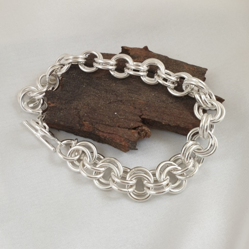 Bracelet pour femme en argent, chaîne à maillons circulaires