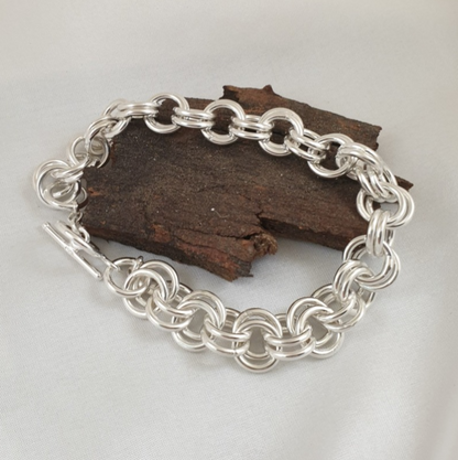 Bracelet pour femme en argent, chaîne à maillons circulaires