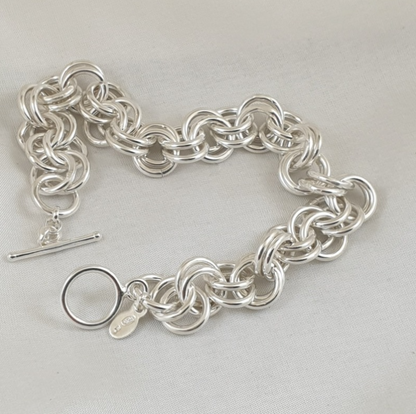 Bracelet pour femme en argent, chaîne à maillons circulaires